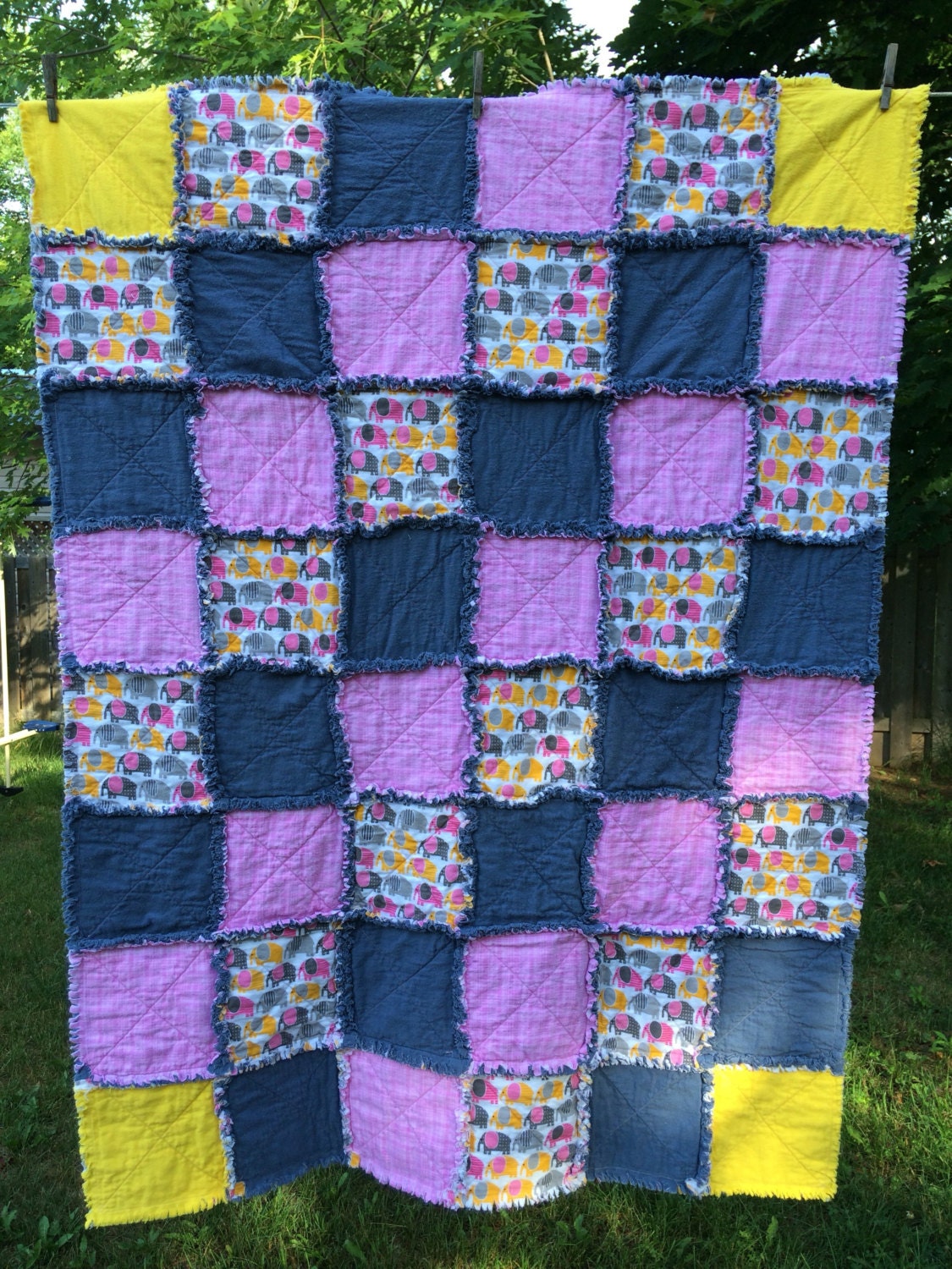Elephant Raggy Quilt