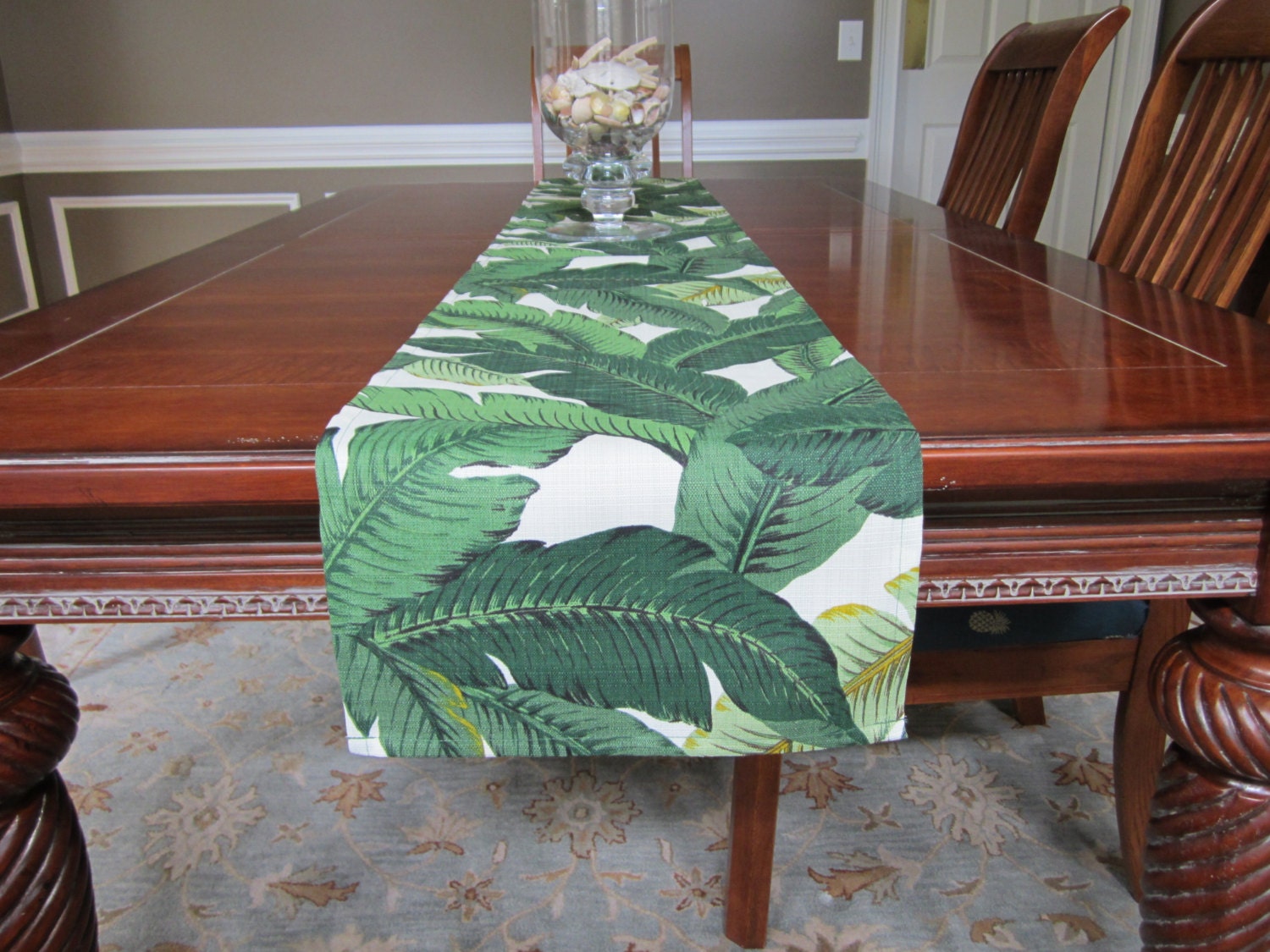 Table Runner Tropical Palm Leaf Palm Springs Martinique
