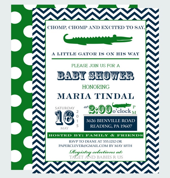 Alligator Baby Shower Invitations 7