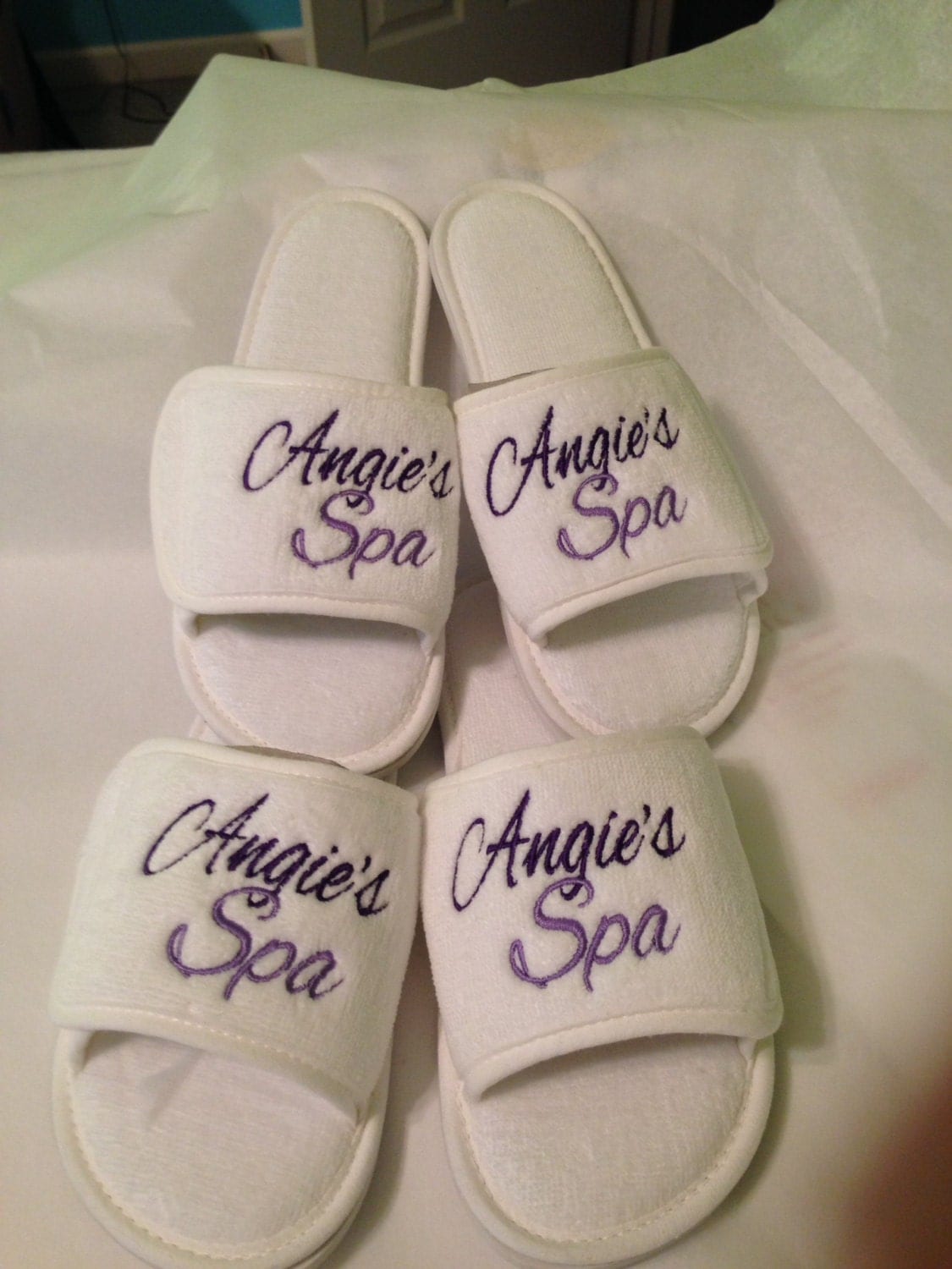 10 pairPersonalized Embroidered Spa Slippers Bride Maid of