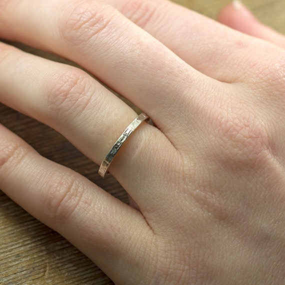 Eco Friendly Wedding Band Set Textured Sterling Silver