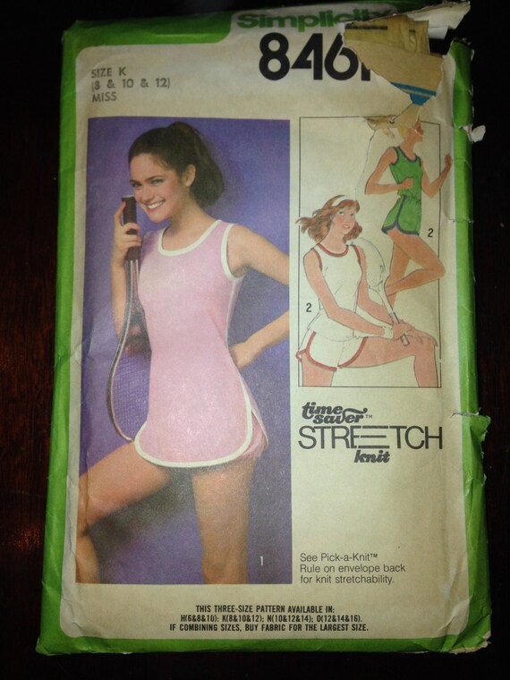 Simplicity Sewing Pattern 8461 Misses Pullover Dress and Bloomers, Top and Shorts Size 8-12 70s