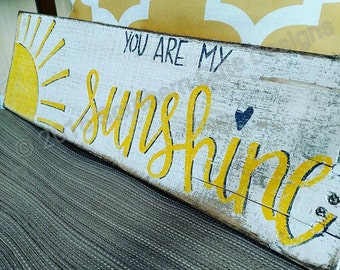 You are my sunshine sign, wood signs, wood signs sayings, sunshine sign, baby nursery signs, wood signs home, sunroom signs, kids room sign