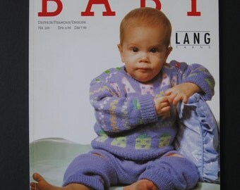 Lang Yarns, Sweet Little Baby, number 109, German, French and English, 86 pages of infant and toddler knitting patterns, lovely color photos