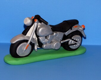Harley Davidson Fat Boy Motorcycle Cake Topper