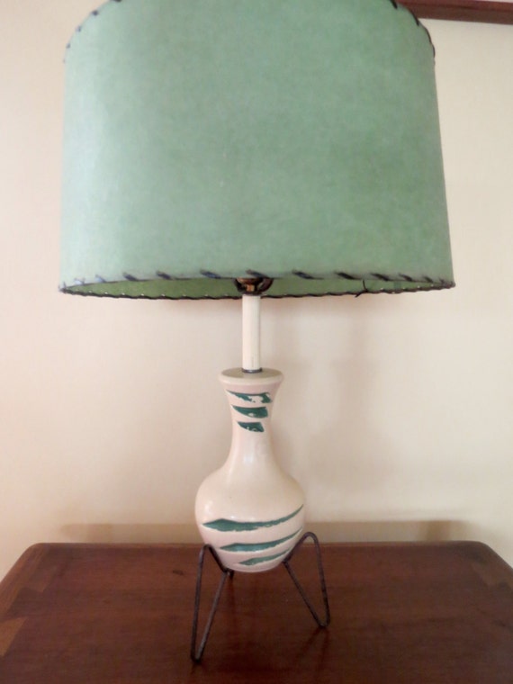 Mid Century Table Lamp Hairpin Tripod leg by silkcottonwool