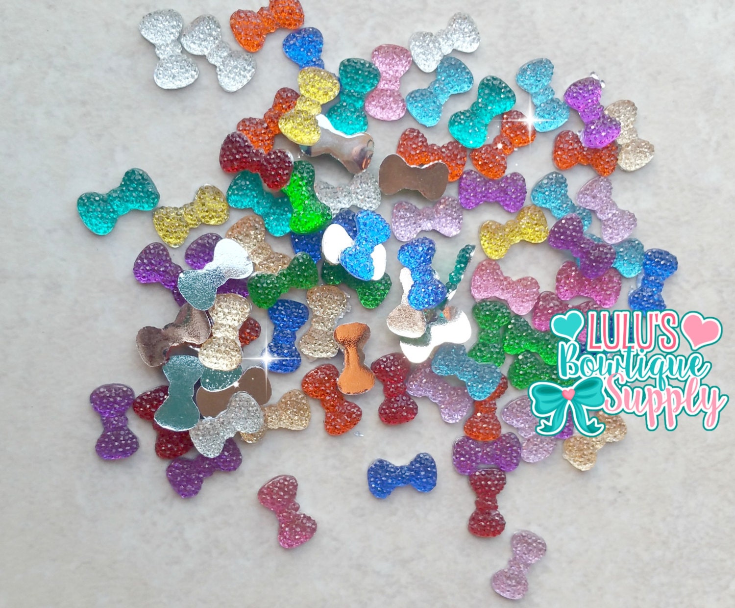 Resin Bow Random 20pc Lot Bow Supplies Printed Ribbon Polka