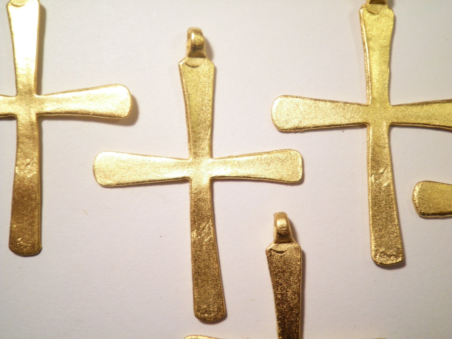 6 Gold Plated Crosses with Loop from epicvintagejewelry on Etsy Studio
