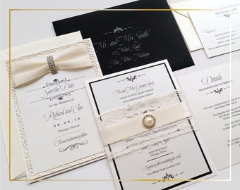Chic design couture wedding invitations