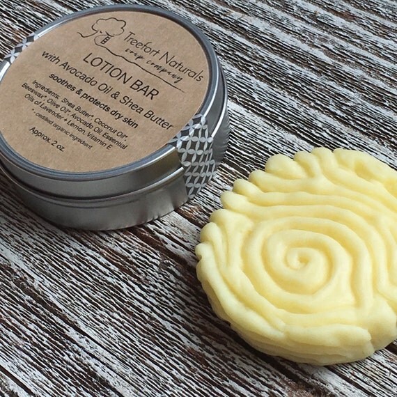 Solid Lotion Bar Shea Butter Body Bar Lavender & Lemon