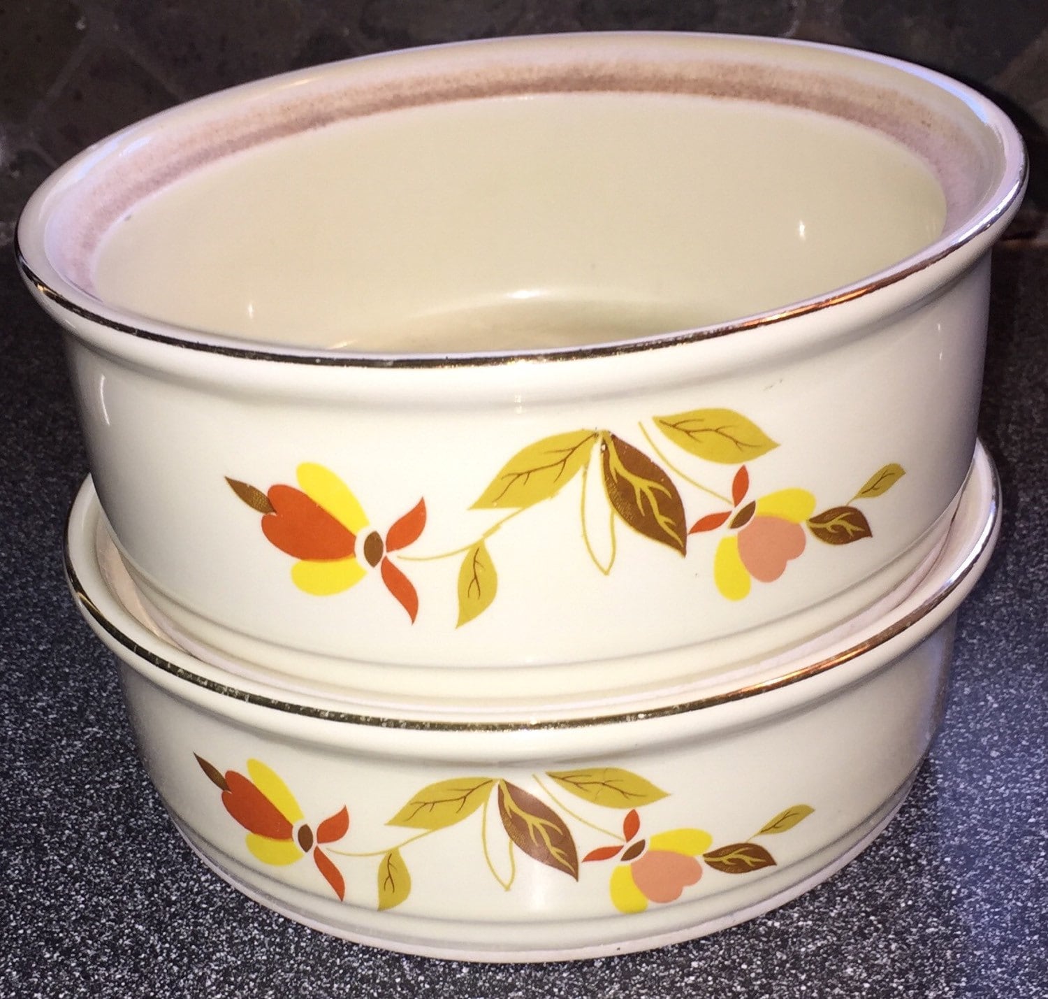 Autumn Leaf Casseroles Jewel Tea Hall's China Kitchenware