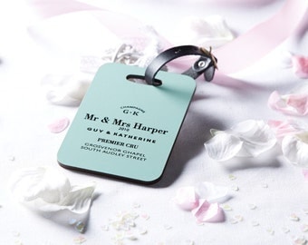 Wedding luggage tag - Luggage tag - Identification tag - Honeymoon gift - Wedding gift - Personalised wedding gift -Bag tag - Mr & Mrs gift