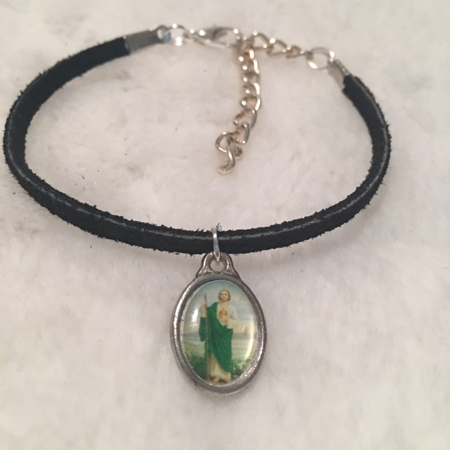 Jesus Christ Charm Suede Bracelet by INGcouture on Etsy