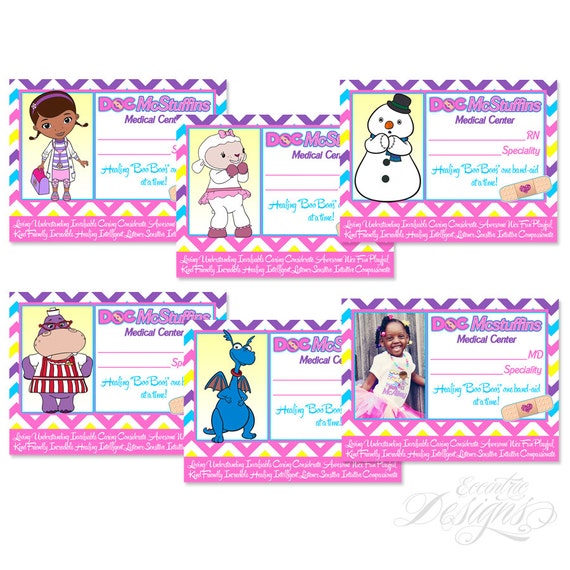 Set of 6 Doc McStuffins Name ID Badges You Print Doc