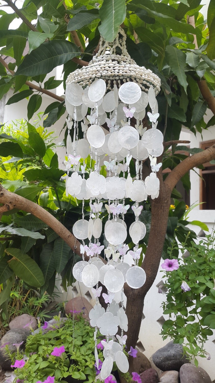White Capiz Shells Erfly Wind Chime Garden Decor Beach White Capiz Shells Erfly Wind Chime Garden Decor Beach Wedding Zoom