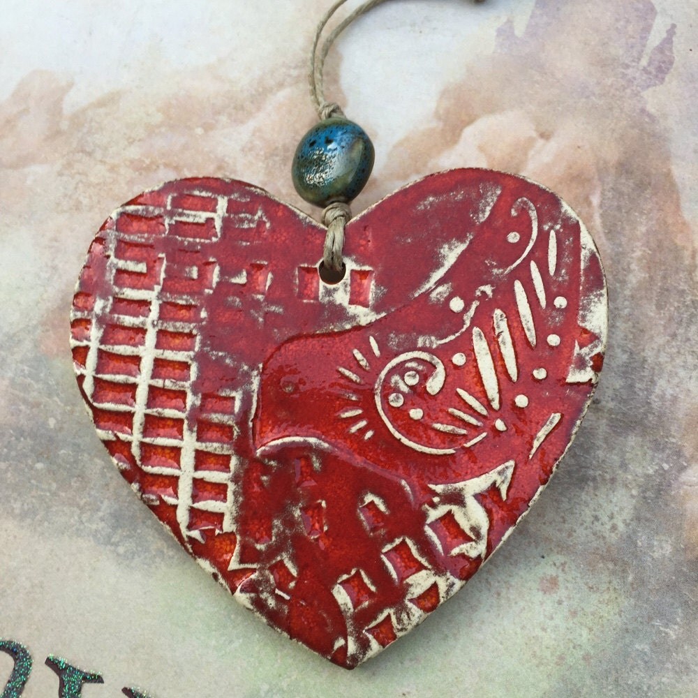 Heart decoration hanging heart hanging heart by KerenOrHandmade