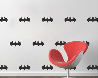 Batman Wall Decal Stickers, Batman Wall Decals, Batman Wall Vinyl, Removable Batman Wall Decor, Justice League Wall Art, Superhero Art, a21