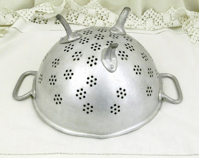 Vintage French Metal Colander, Kichenalia, French Country Decor, Cottage, Retro Home Interior, Kitchenware, Strainer, Vintage Kitchen, Cook