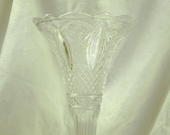 Antique French Glass and Metal French Vase / Brocante / French Country Decor / Shabby Chic Decor / Chateau / Victorian / Floral Display