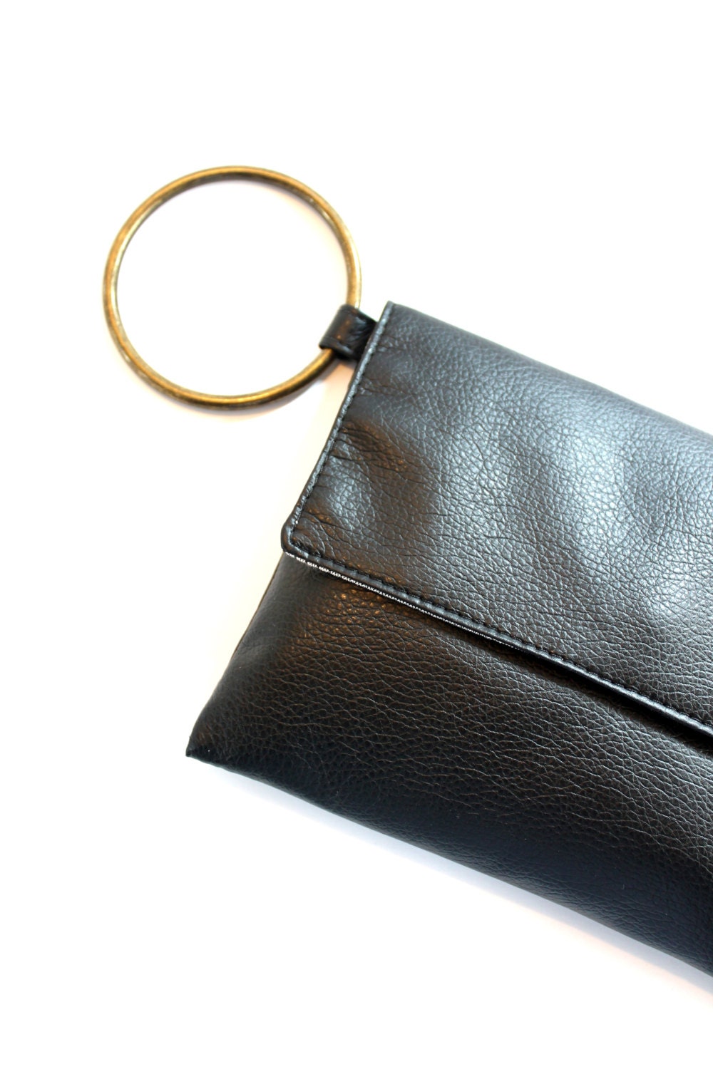 Black Wristlet Vegan Wallet Evening Purse Black by TikeStudio