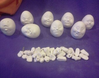 Dona's 1st Edition Egg Noggins set of 8 ready to paint