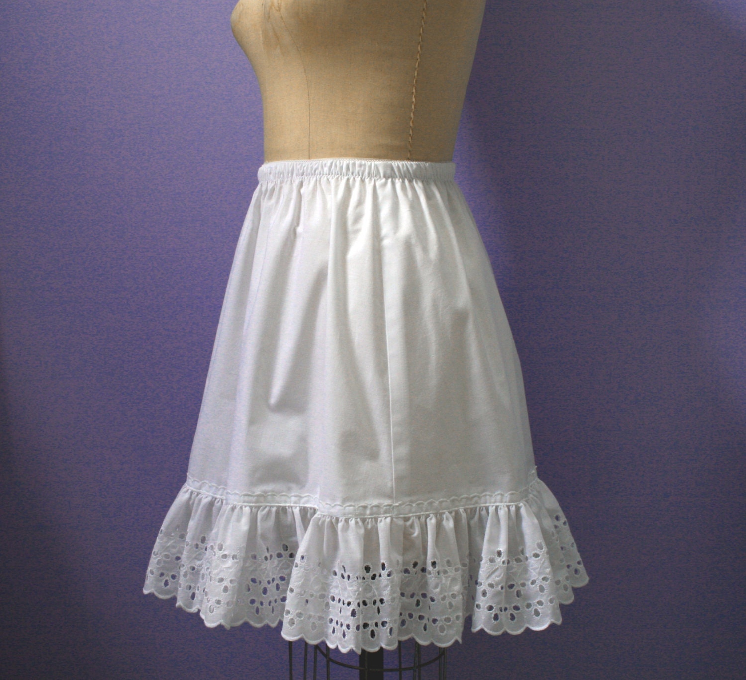 White Cotton Plus Size Petticoat Slip Extender Petite