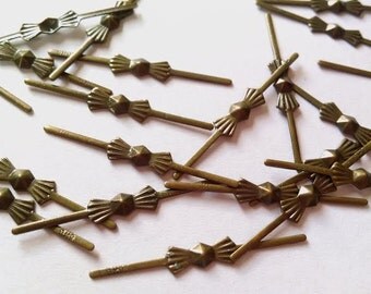 300pc 33mm Antique Bronze Tone Bowtie Chandelier Pins Crystal Connectors Pack of 300 FREE SHIPPING USA