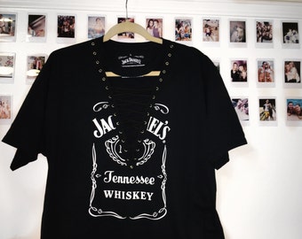 LF Inspired Lace Up Top Vintage Jack Daniels Tee