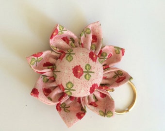 Pink flower blossom keychain
