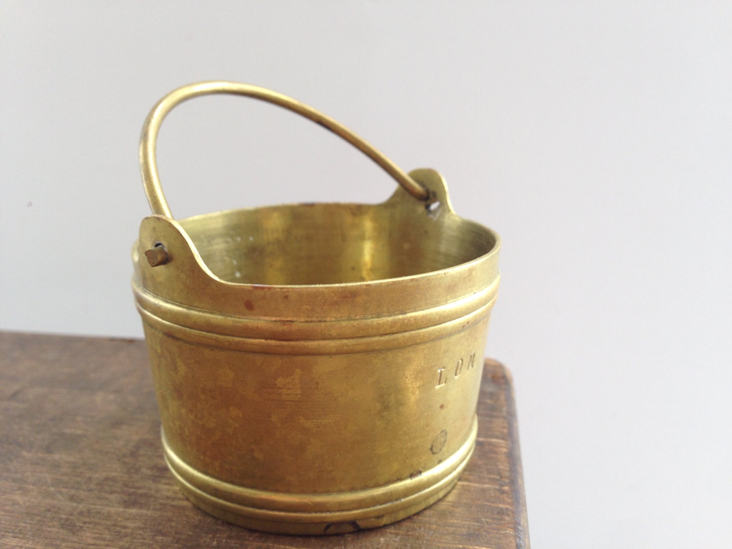 Small brass bucket Miniature brass bucket Small brass bucket