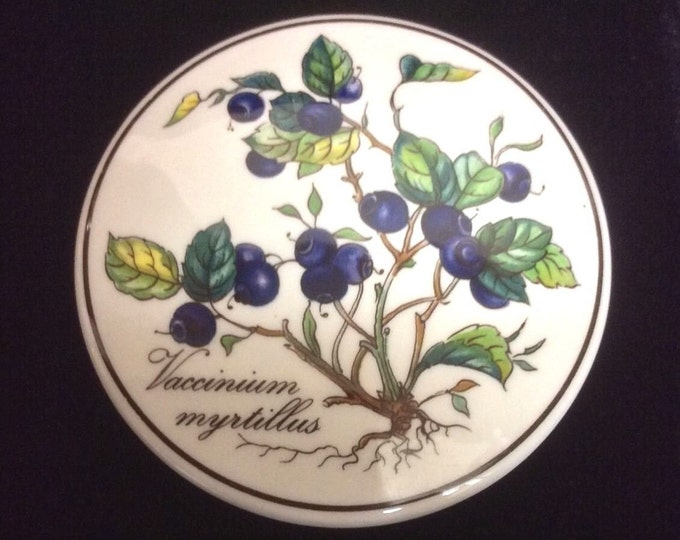 Villeroy & Boch Trinket Box Botanica Blueberry, Porcelain, European Blueberry, Knick Knack Lidded Round Container, Gift