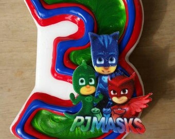 PJ Masks Birthday Candle, Owlette, Catboy, Gekko