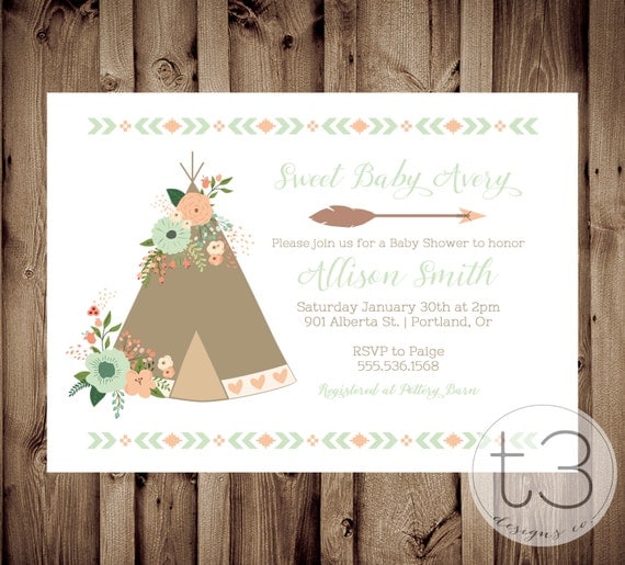 Teepee Baby Shower Invitations 8