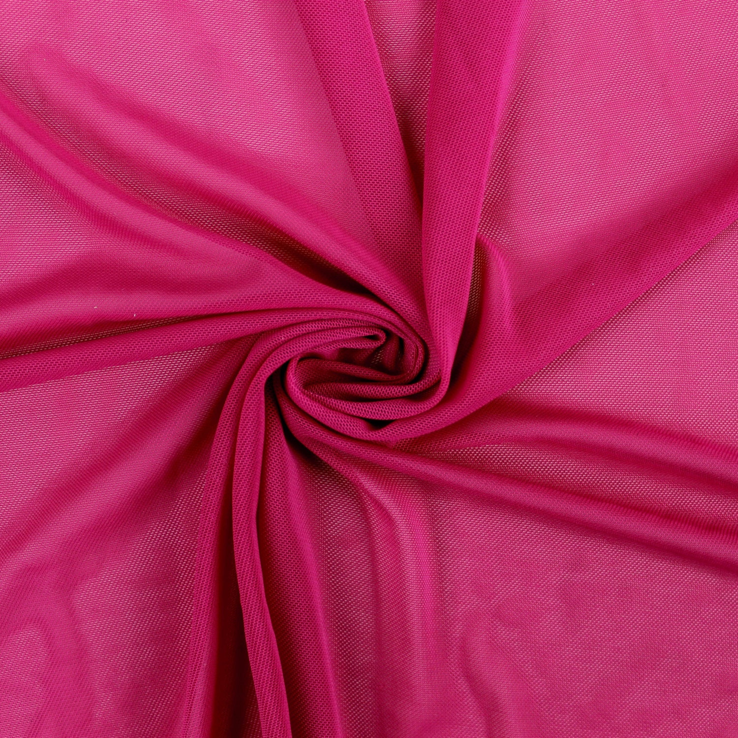 Hot Pink Stretch Power Mesh Fabric By the Yard Soft Sheer