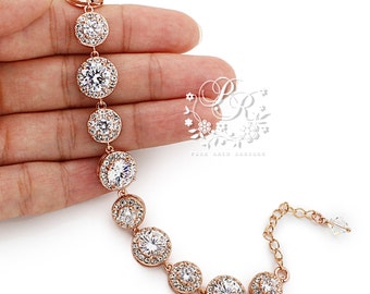 Wedding Bracelet Platinum plated Zirconia by PureRainDesigns