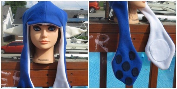 Squid Girl Splatoon inspired Inkling Hat Blue by IzzysCreation