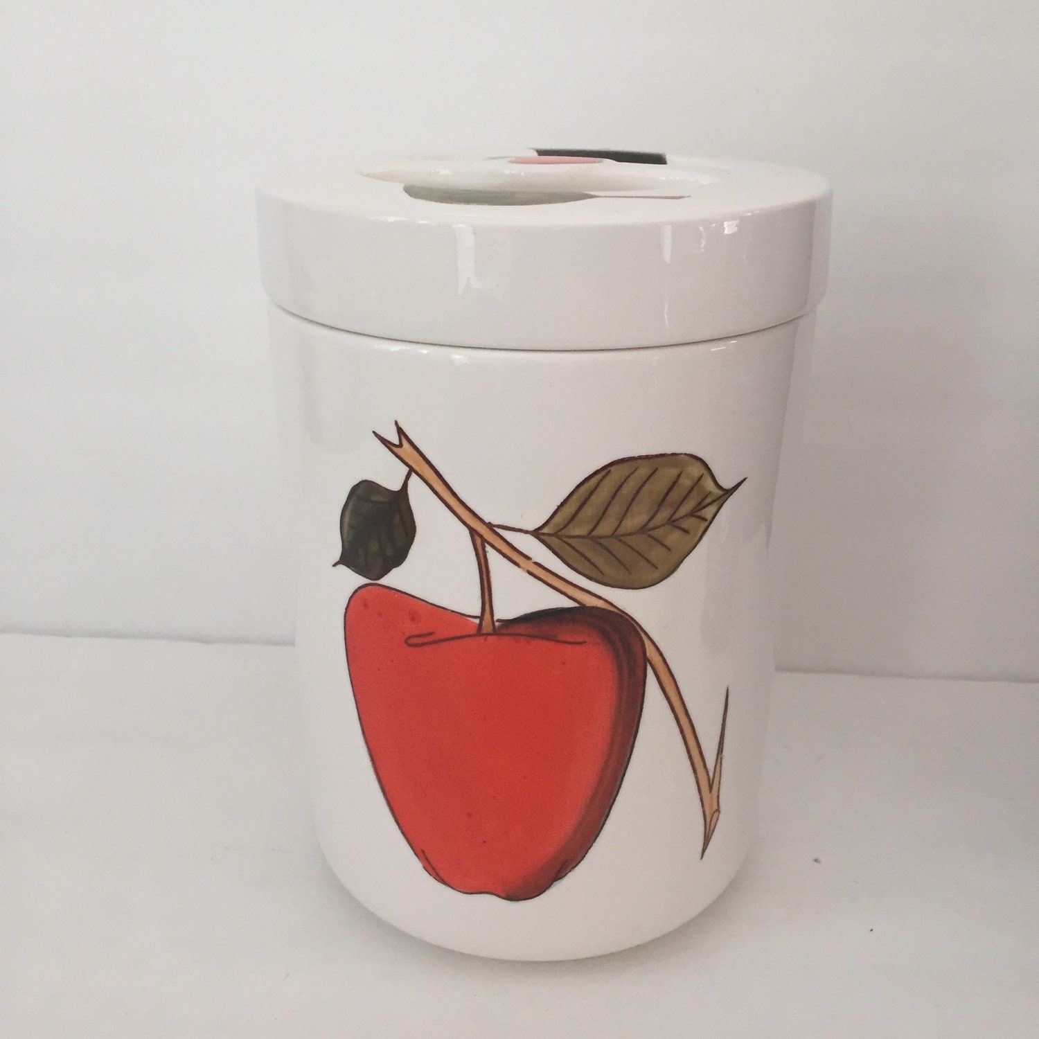 Vintage Mid Century Ceramic Apple Canister