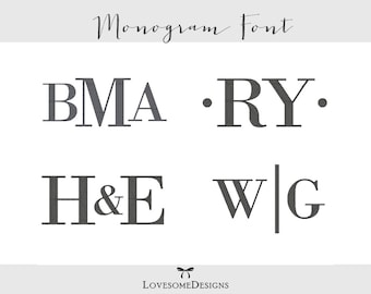 Bold Monogram Three Sizes 3inch 4inch 5inch Embroidery Design, Modern Monogram Font, Embroidery Font, Typography Font Modern Embroidery