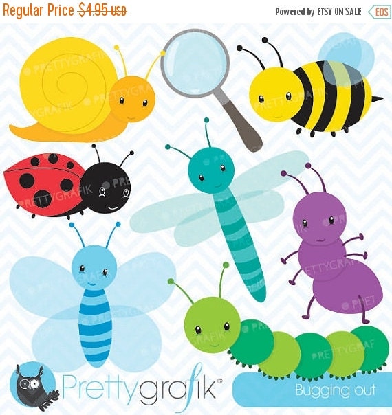 80% OFF SALE Bug clipart commercial use, vector graphics, digital clip art, digital images - CL555 Il_570xn