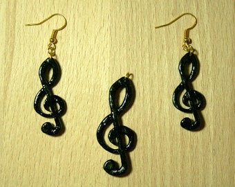 Jewelry set from ebony ' clef ' "