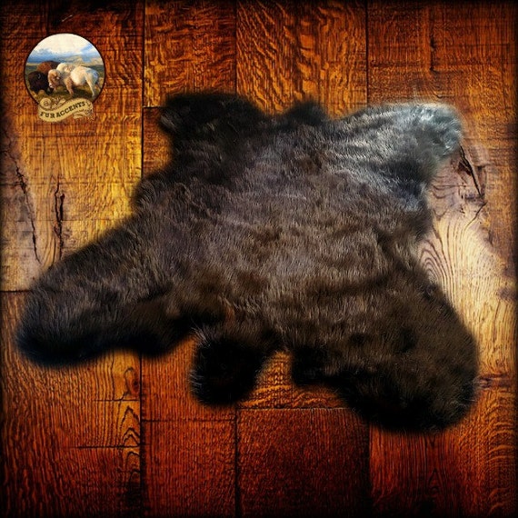 Shag Rug Faux Fur Brown Buffalo Pelt Area Throw Rug Animal