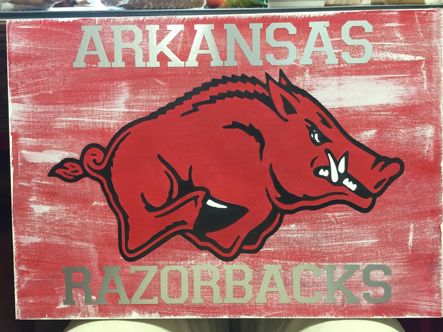 Razorbacks wood sign