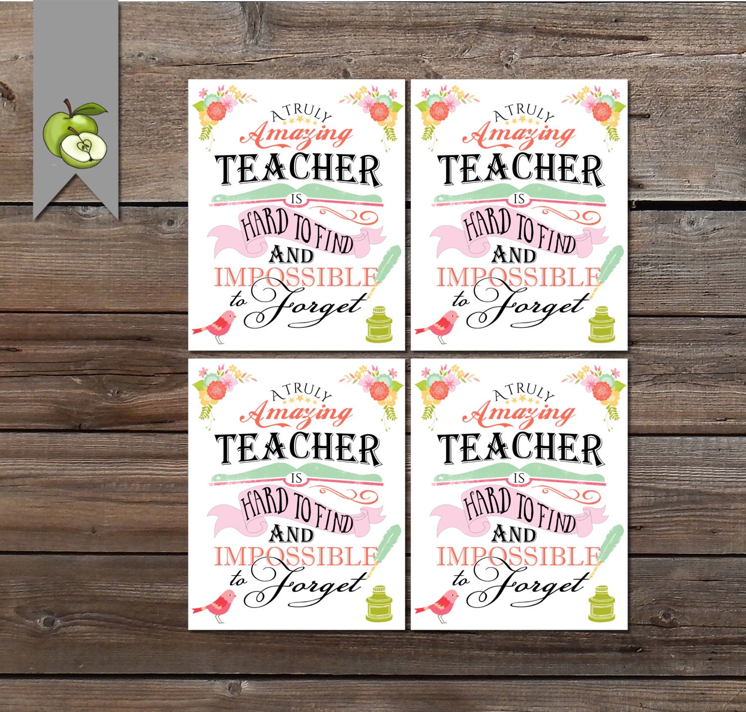 Teacher Appreciation Gift Tag a truly amazing Teacher Gift