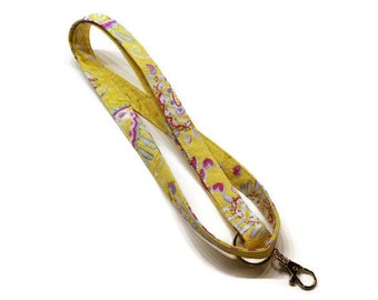 Yellow lanyard, keys lanyard, lanyard keychain, ID badge lanyard, cruise lanyard, ski pass lanyard.