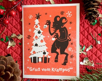 Items similar to Krampus Woman Cards Krampuskarten Holiday Demon Devil ...