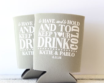 Beer Can Cooler, Wedding Can Cooler, Have Hold Can Cooler, Custom Can Cooler, Wedding Favors, Can Hugger, Drink Cooler, Personalized, Sleeve