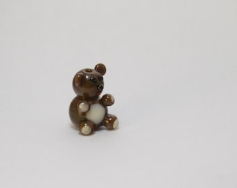 Glass Teddy Bear Lampwork Focal Bead. Brown Bear