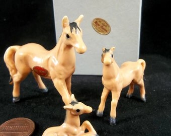 Miniature Bone China Japan Horses Hi Style by Bridge Horses Ponies Figurines 1960s Vintage Collectibles