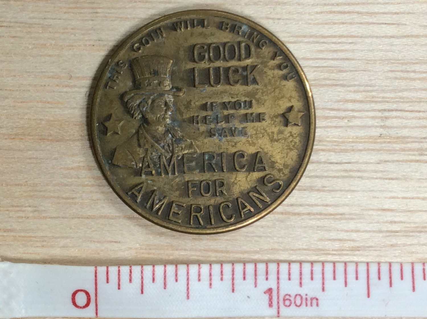 Vintage Good Luck Coin America For Americans Used