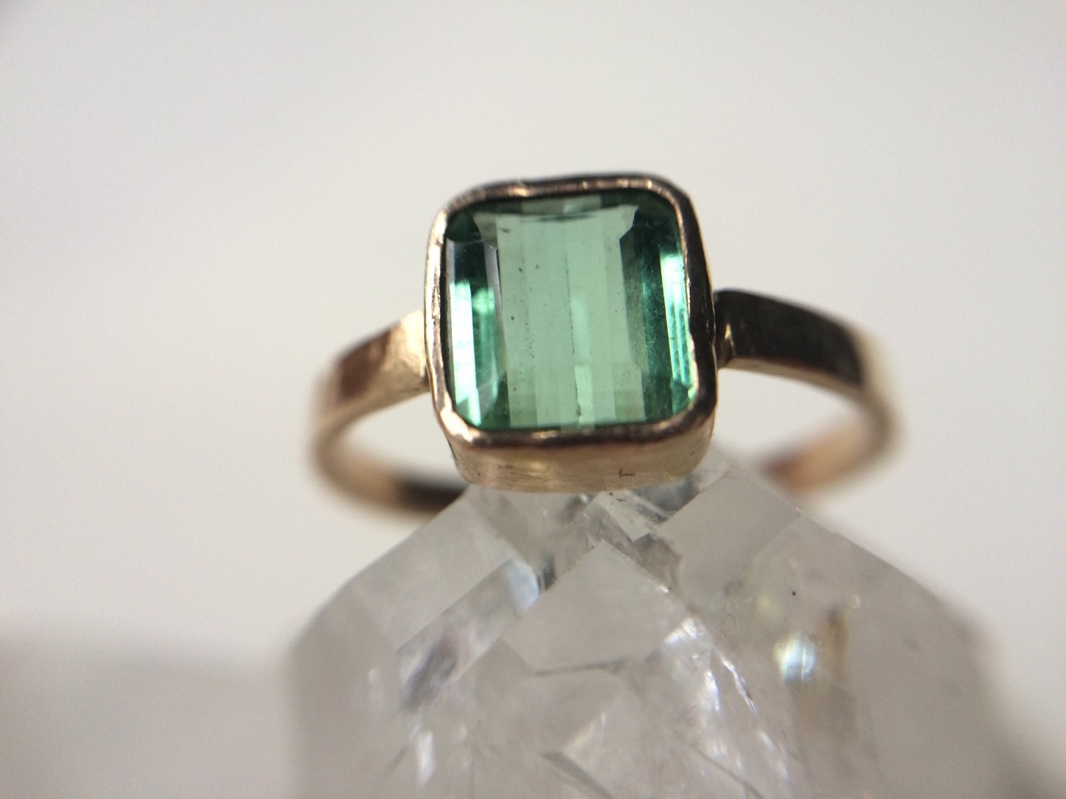 Mint Green Tourmaline Engagement Ring by MelissaTysonDesigns